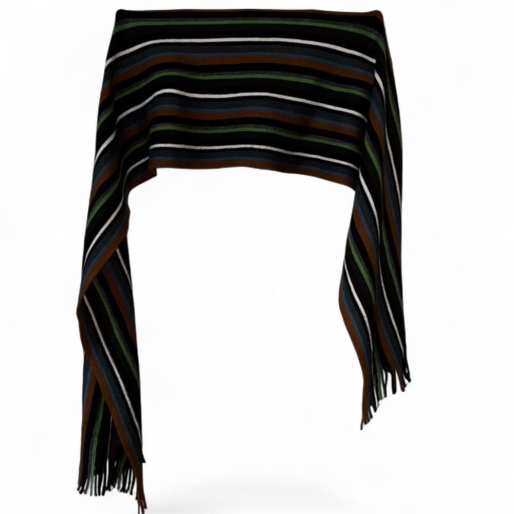 Y2k Multicolor Striped Scarf